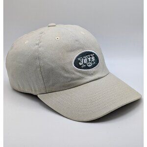 New York Jets Hat Cap Adjustable Strap Back NY NFL Beige Tan Khaki Football